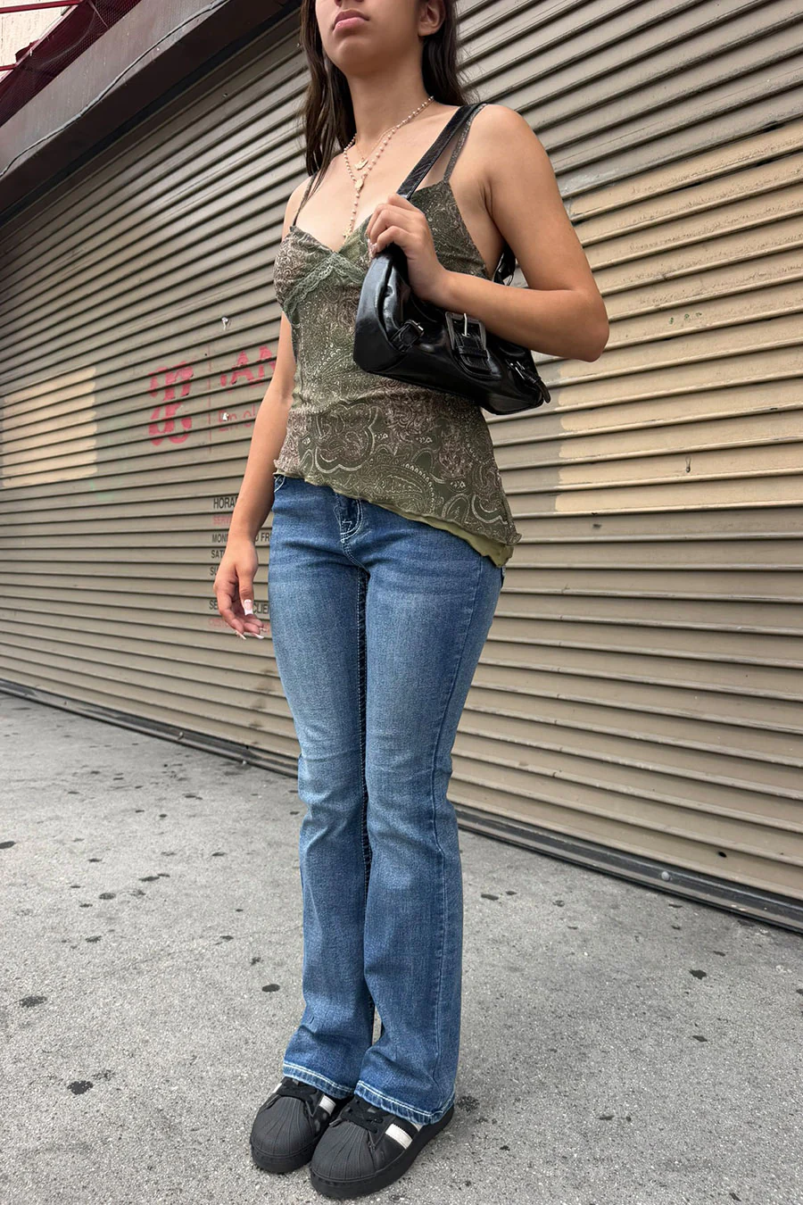 2000s Style Western Cross Rhinestone & Studded Bling Back Pocket Bootcut Jean with Good Stretch - Image 5