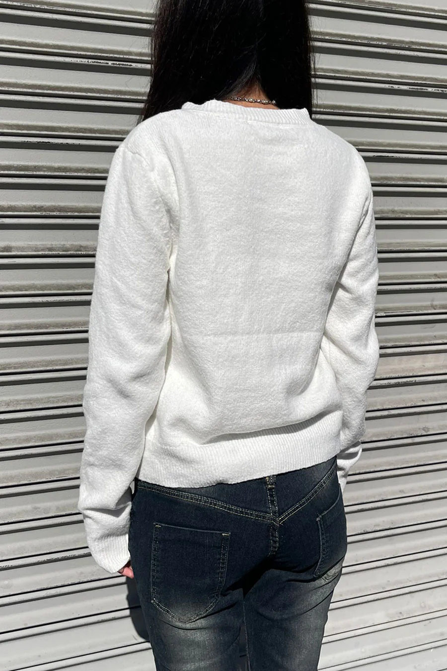 Basic Crew Neck Button-Up Sweater Cardigan - Image 8