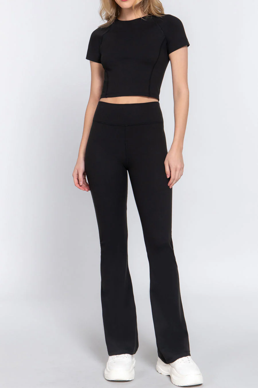 Basic Flare Power Stretch Workout Long Pants - Image 13