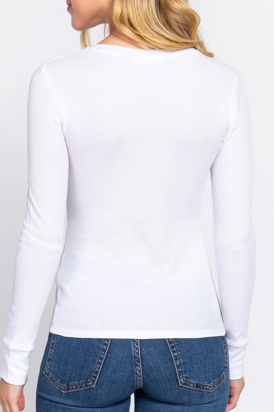 Basic Long Sleeve Henley Thermal Top - Image 14