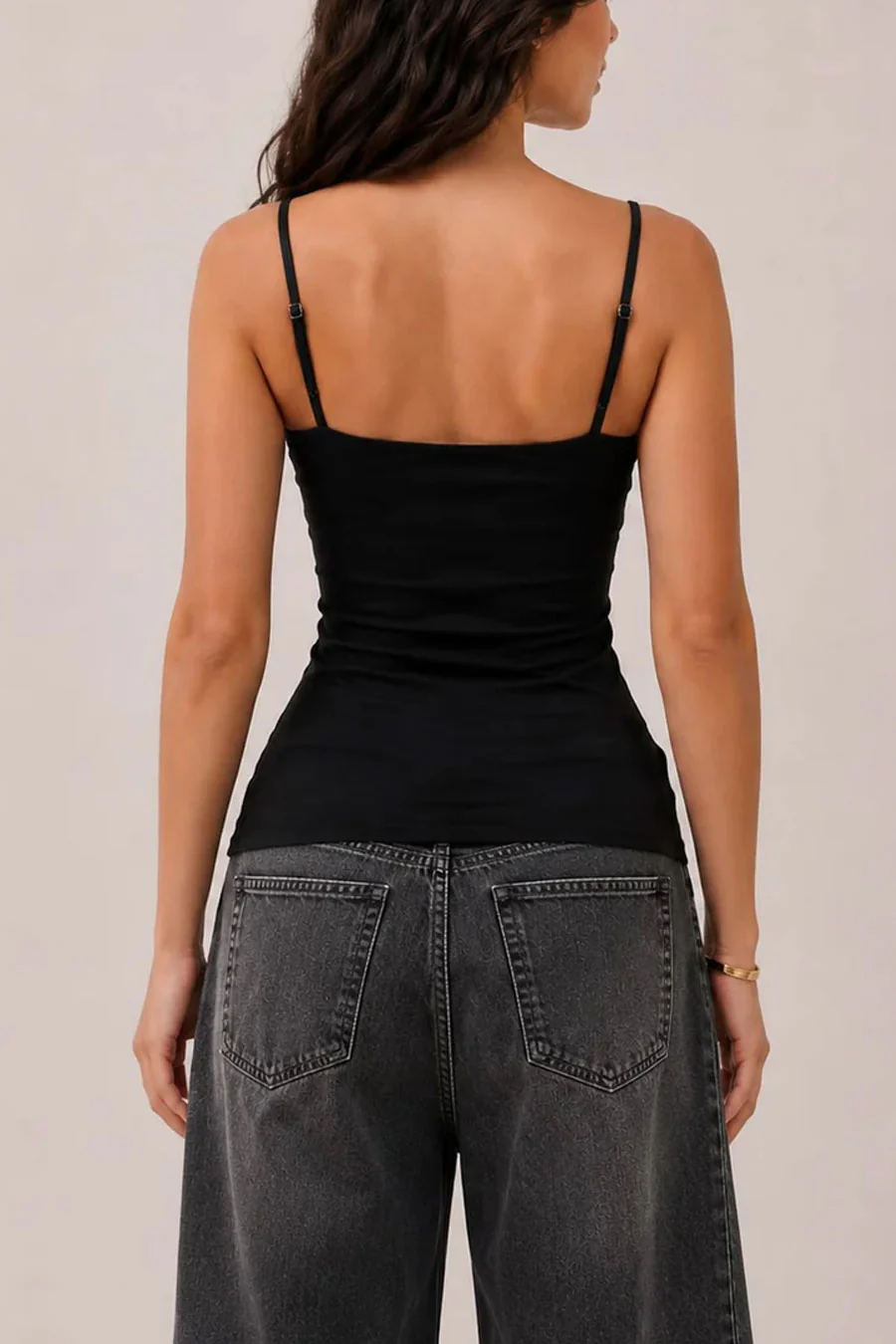 Basic Scoop Neck Built-In Bra Cami Top - Image 3