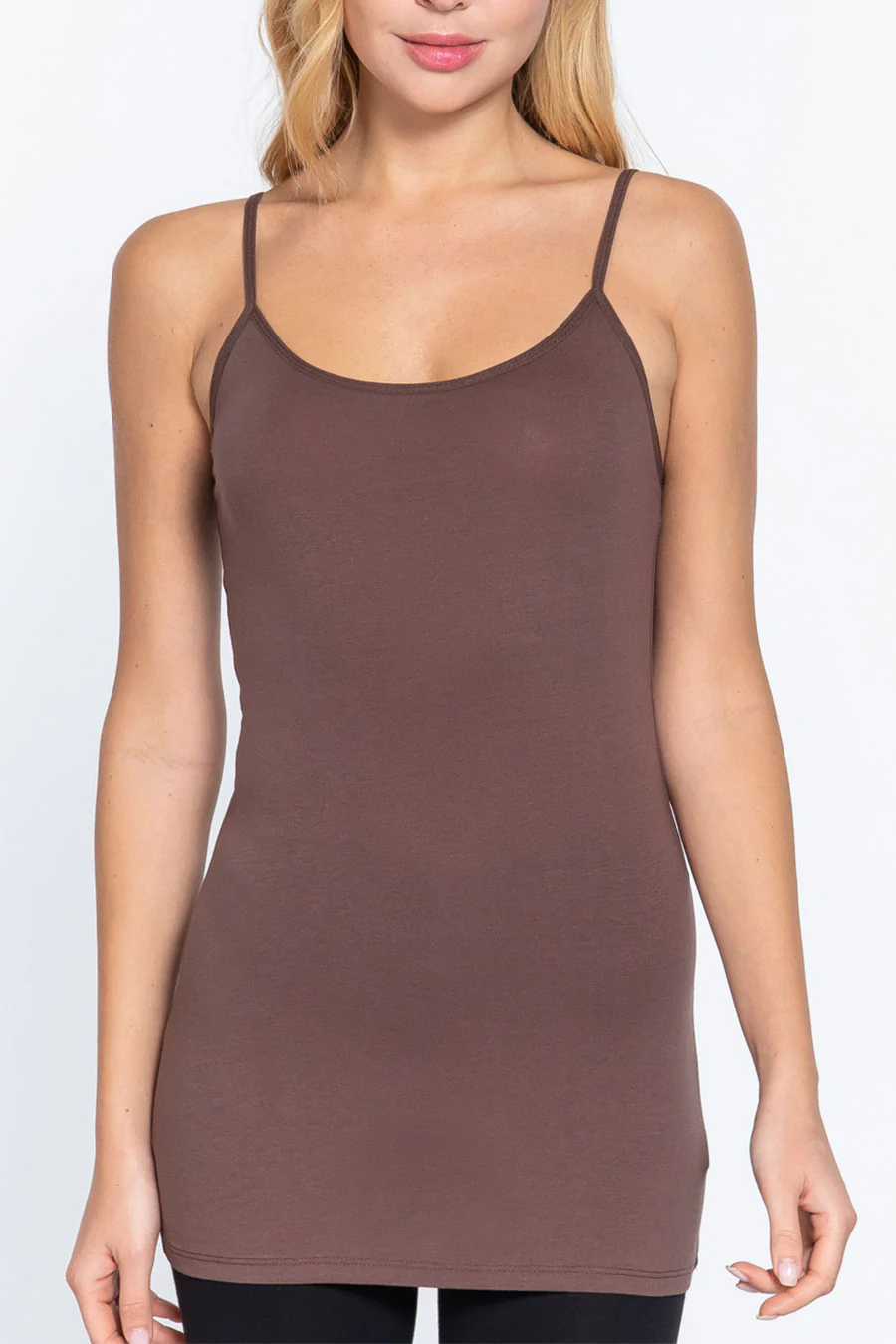 Basic Tunic Cami Top with Adjustable Strap - Image 3