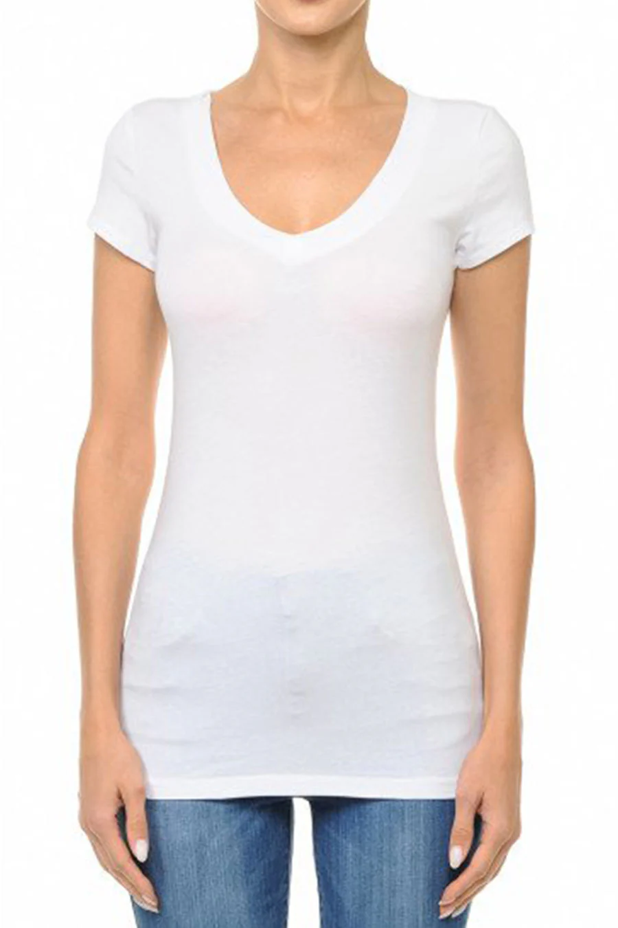 Basic V-Neck Short Sleeve Top - Image 8