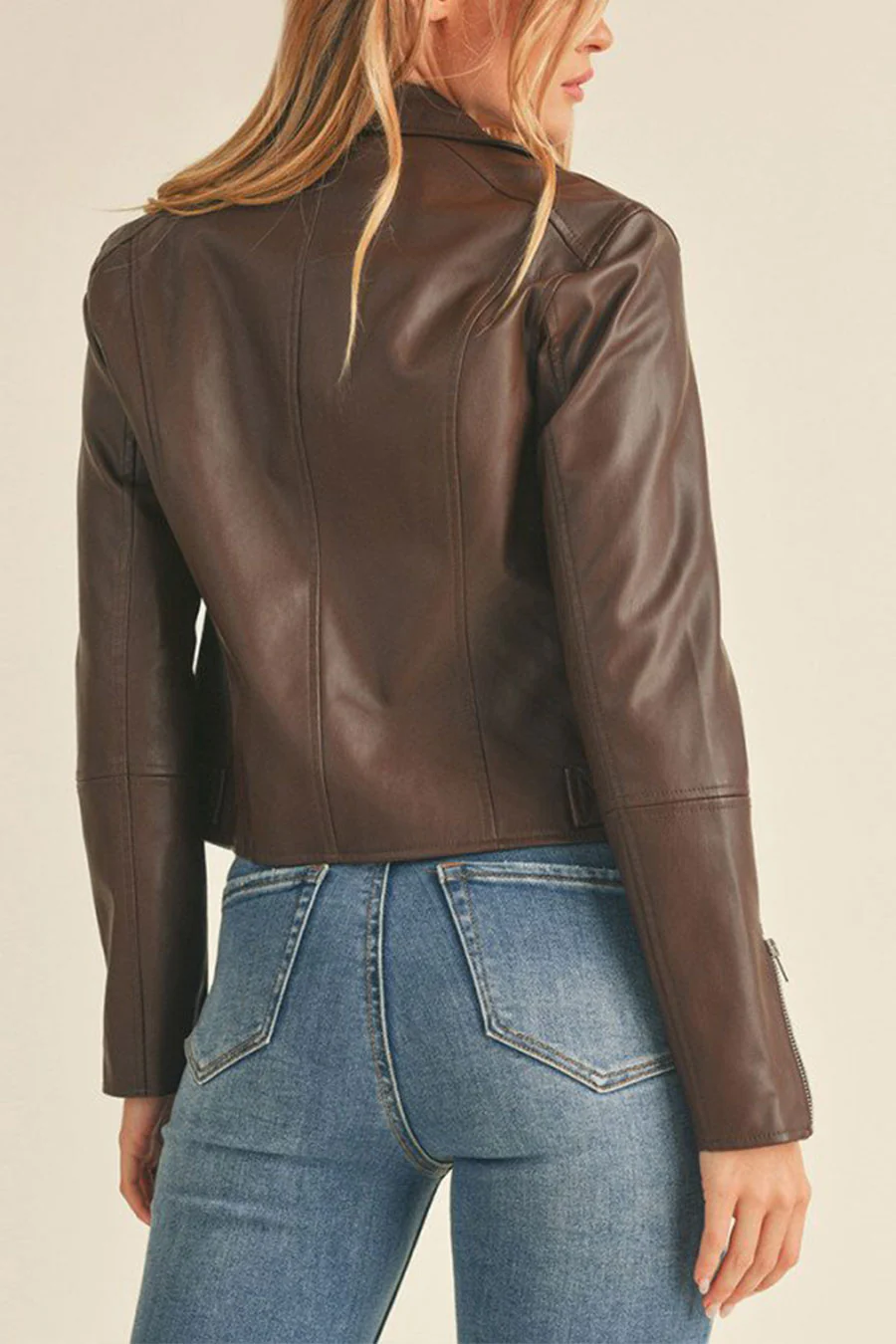 Faux Leather Biker Jacket - Image 16