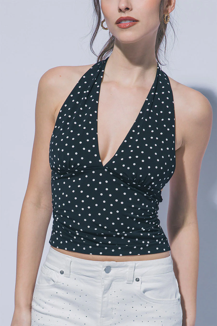Polka Dot Halter Neck Top - Image 2