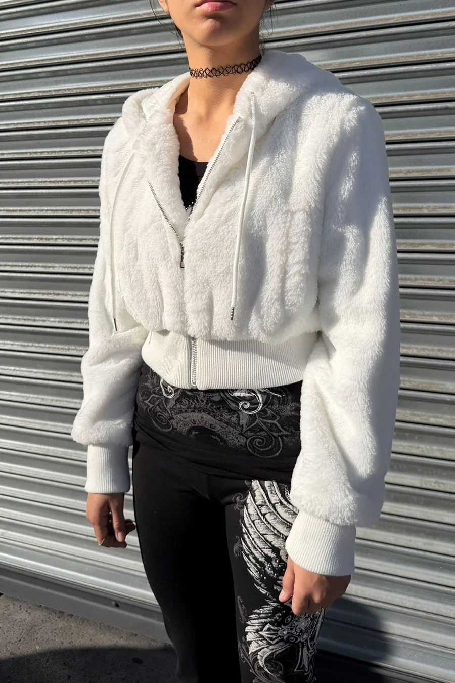 Super Soft Faux Fur Zip-Up Hoodie Bomber Jacket