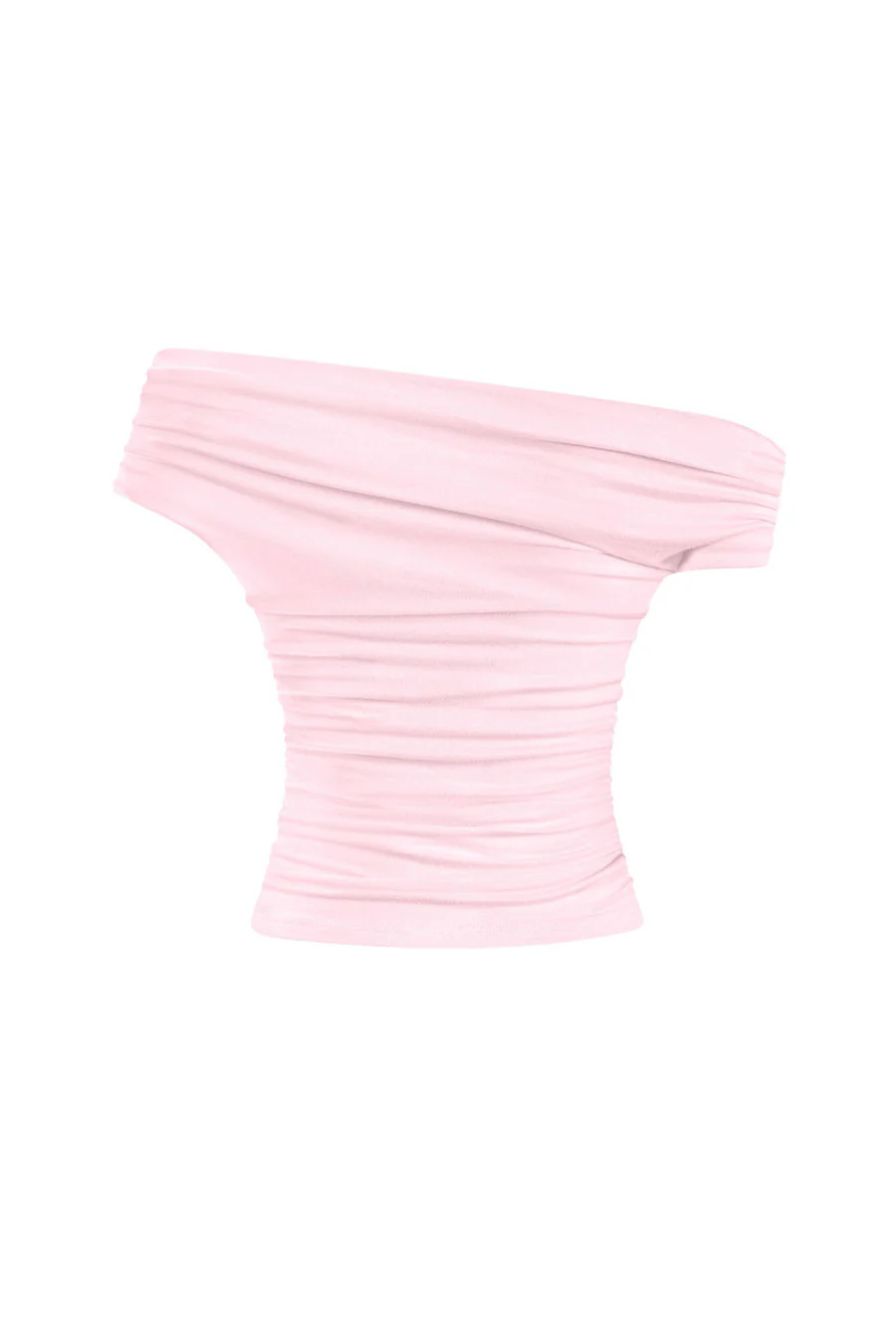 Tresserâ„¢ Asymmetrical Off Shoulder Ruched Crop Top (Double-Layer) - Image 10