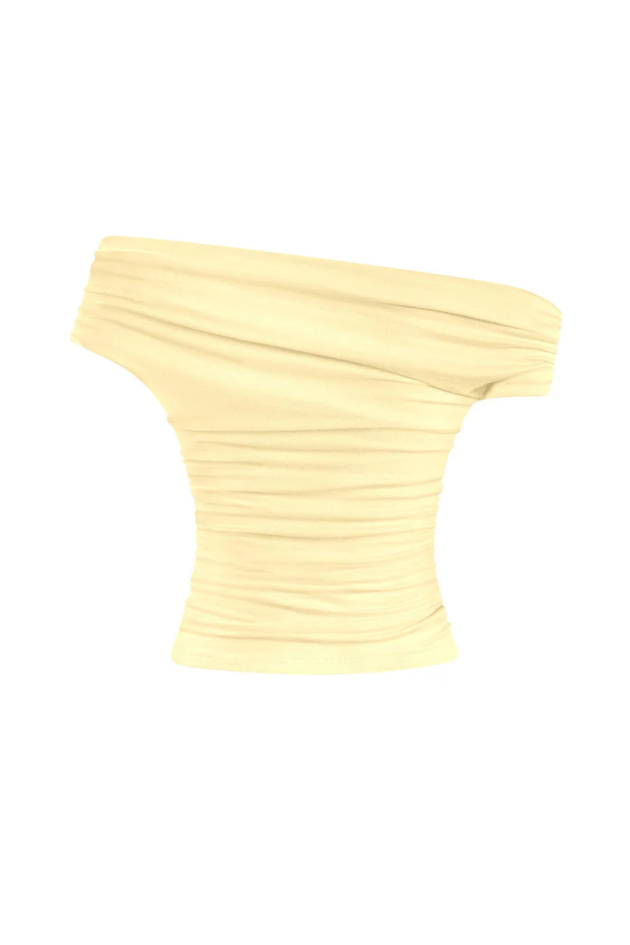 Tresserâ„¢ Asymmetrical Off Shoulder Ruched Crop Top (Double-Layer) - Image 12