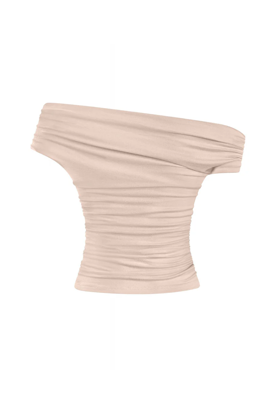Tresserâ„¢ Asymmetrical Off Shoulder Ruched Crop Top (Double-Layer) - Image 14