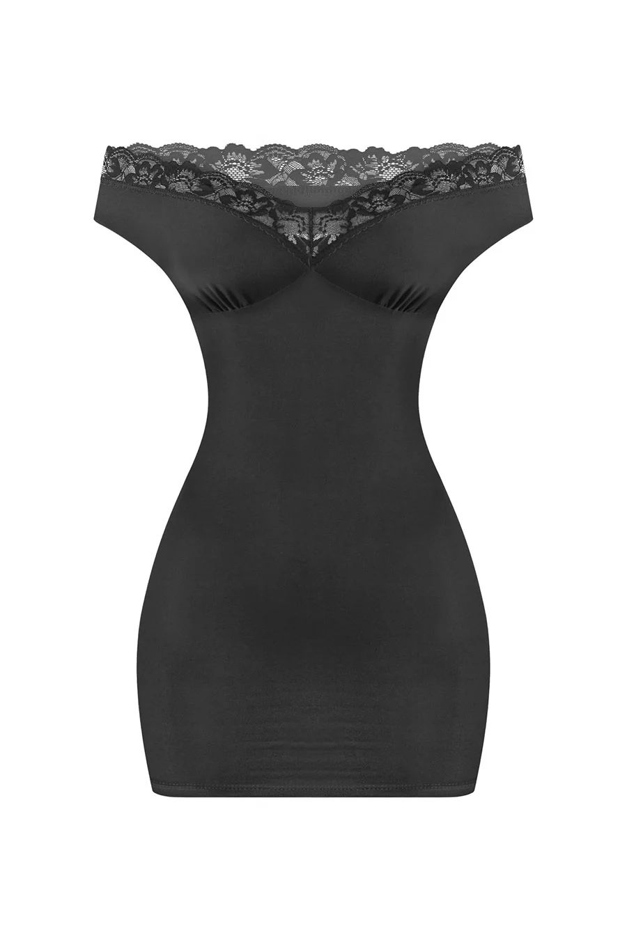 Tresserâ„¢ Off Shoulder Lace Trim Mini Dress