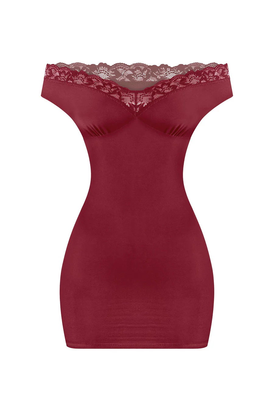 Tresserâ„¢ Off Shoulder Lace Trim Mini Dress - Image 2