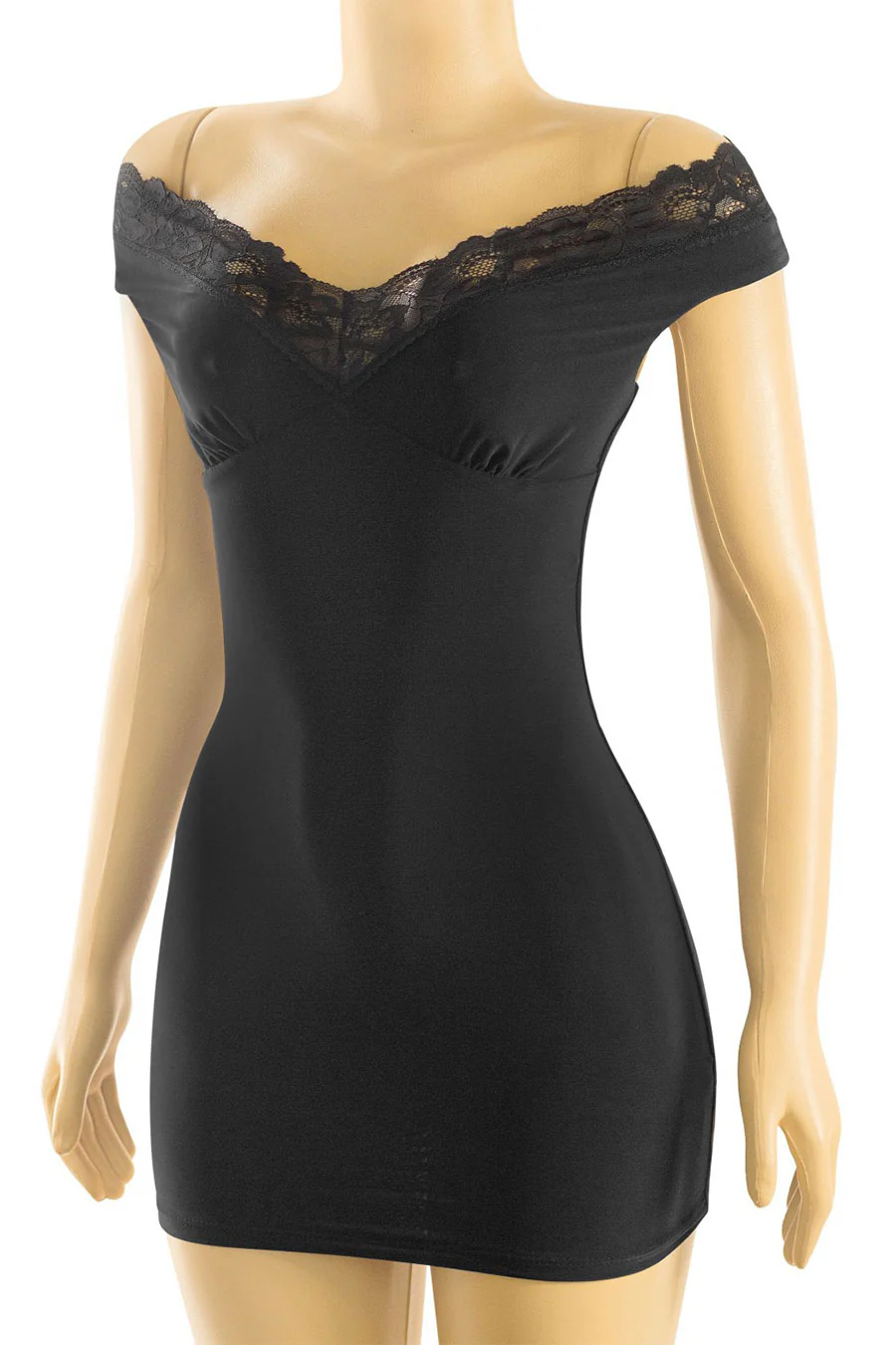 Tresserâ„¢ Off Shoulder Lace Trim Mini Dress - Image 5