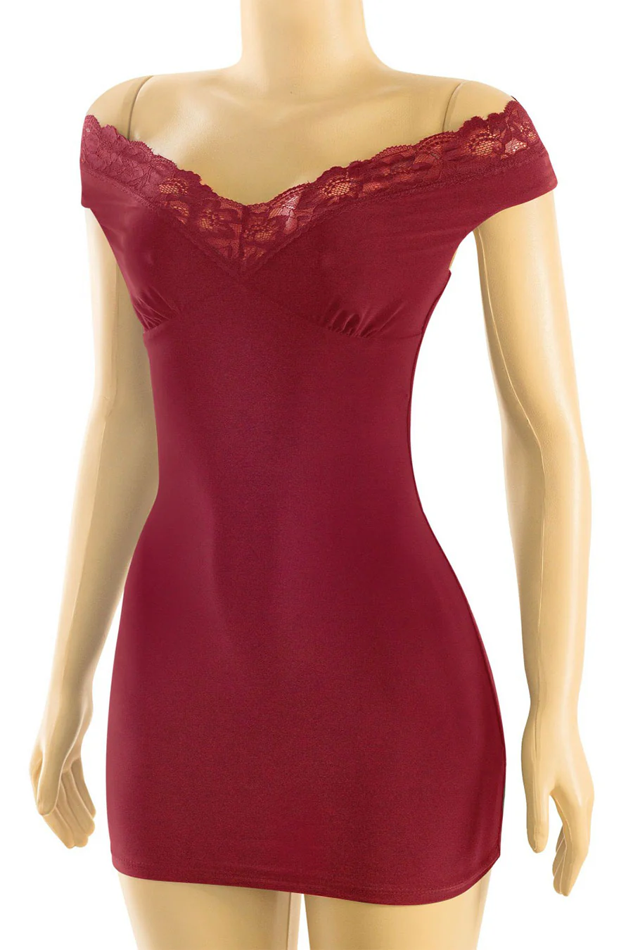 Tresserâ„¢ Off Shoulder Lace Trim Mini Dress - Image 6