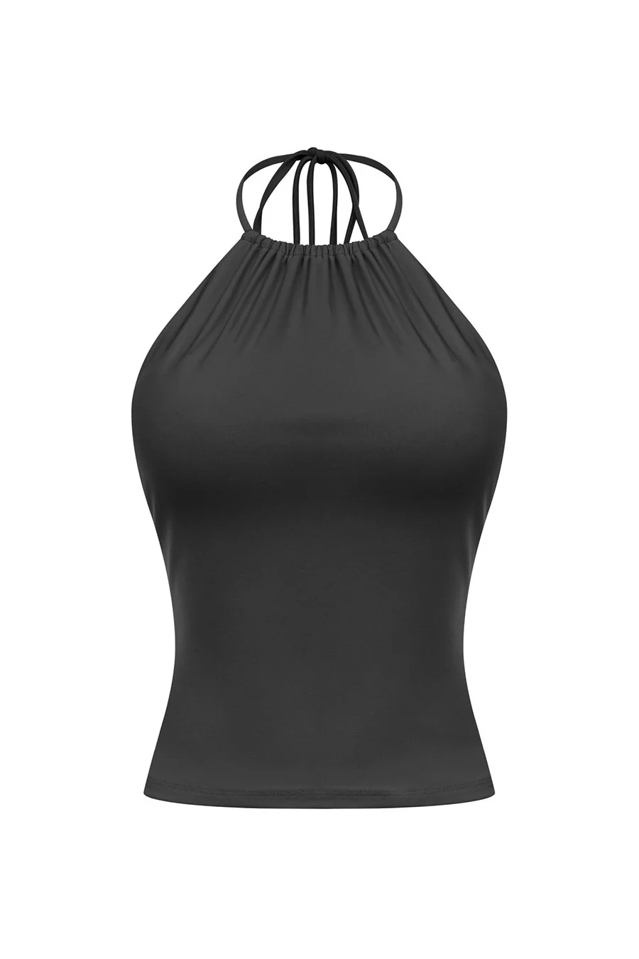 Tresserâ„¢ Sleeveless Shirred Halter Open Back Top - Image 2