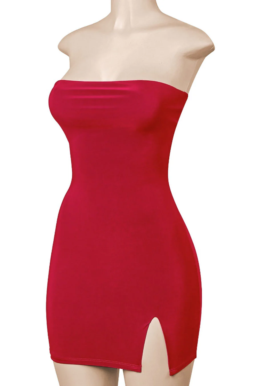 Tresserâ„¢ Strapless Tube Side Slit Mini Dress with Back Tie - Image 24