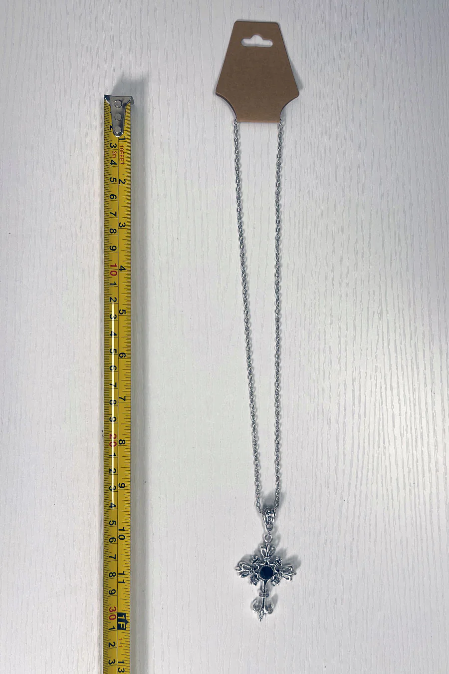 Y2K 2000s Vintage Gothic Medium Size Rhinestone Cross Pendant Necklace(Red Rhinestone) - Image 4