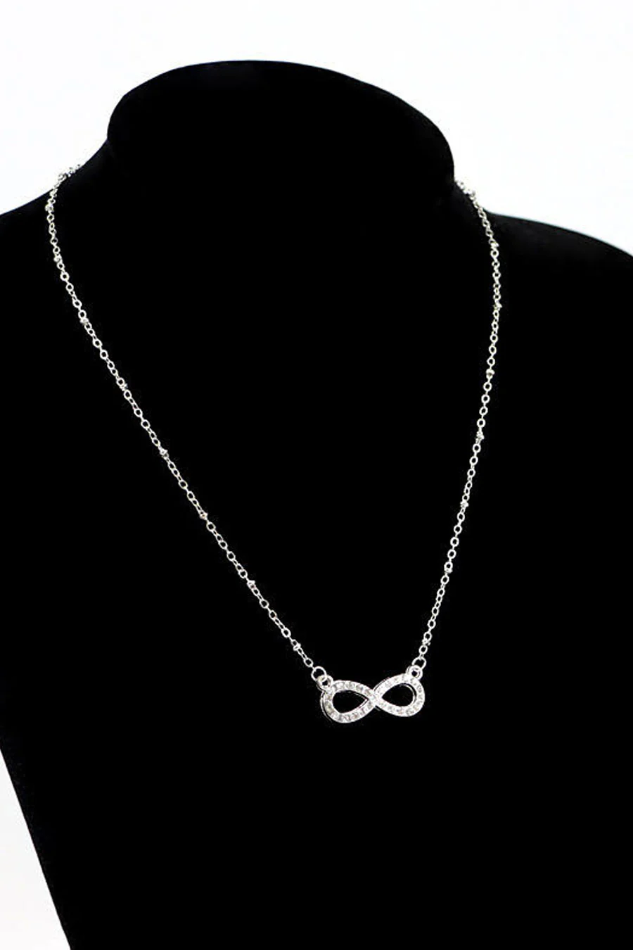 Y2K Crystal Infinity Pendant Dainty Necklace - Image 2