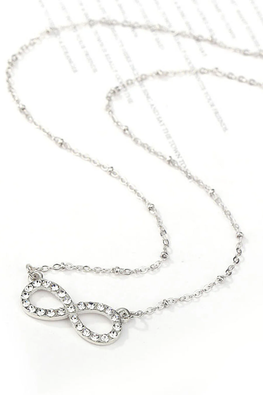 Y2K Crystal Infinity Pendant Dainty Necklace - Image 3